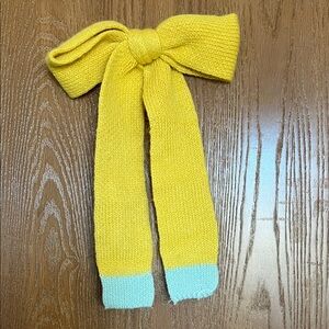 Anthropologie Yellow and Blue Large Hair Bow Clip
